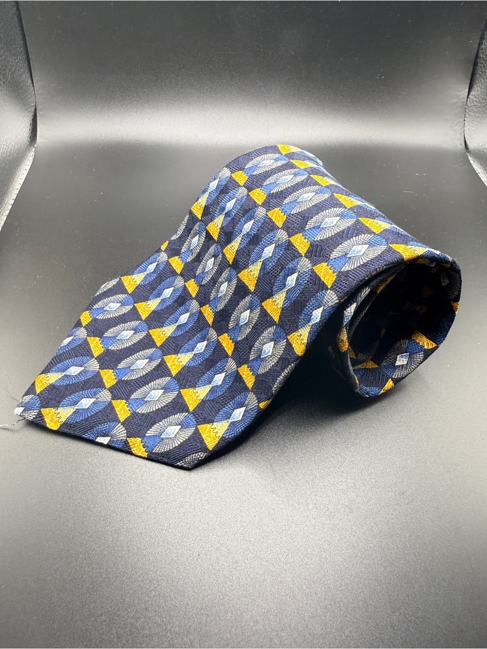 Vintage Pierre Cardin Paris Italian Silk Tie Art Deco Geometric 4” Power Tie